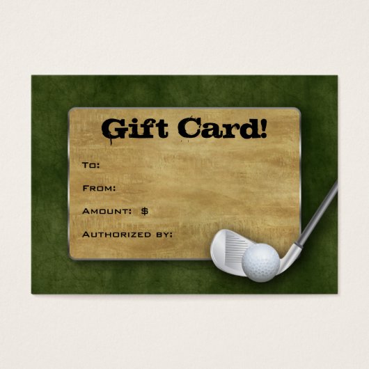 Carte cadeau de golf - Fête des pères verte (Devant)