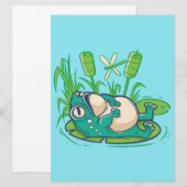Carte Cadeau de grenouille de paix Cool mignonne | Greno (Devant / Derrière)