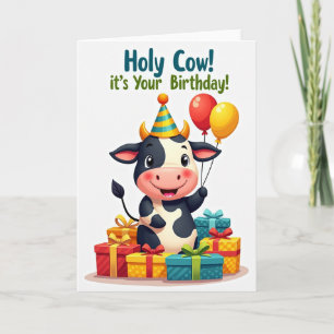 Carte Cadeau de Joyeux Anniversaire Vache