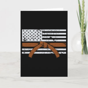 Carte Cadeau de karaté du drapeau américain Combattant d