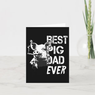 Carte Cadeau de la Fête des Pères Cochon de Style Rétro