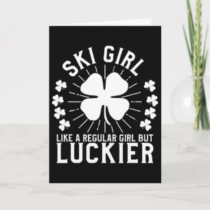 Carte Cadeau de la fille de ski de la Saint-Patrick