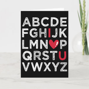 Carte Cadeau de la Saint-Valentin Alphabet Mignon pour p