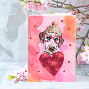 Carte Cadeau de la Saint-Valentin Chien Dalmatien Orange