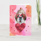 Carte Cadeau de la Saint-Valentin Chien Saint-Bernard Or (Devant)