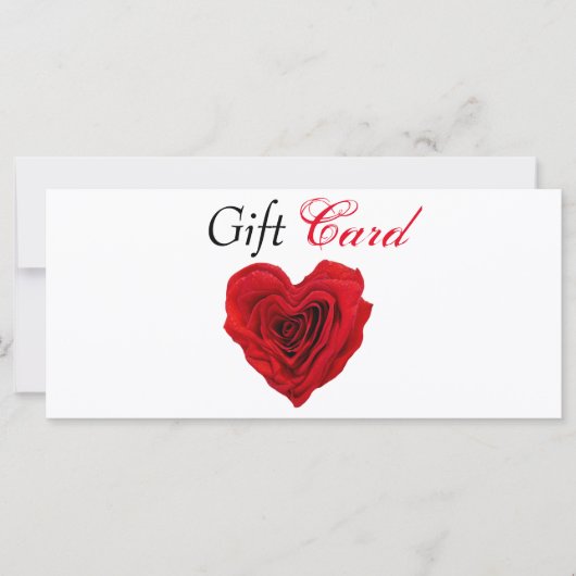 Carte cadeau de la Saint-Valentin en forme de coeu (Devant)