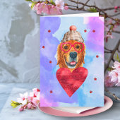 Carte Cadeau de la Saint-Valentin pour chien Retriever d