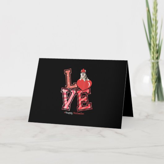 Carte Cadeau de la Saint-Valentin pour Husky | Design de (Devant)