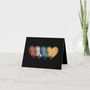 Carte Cadeau de la Saint-Valentin rétro cool à cœurs vin