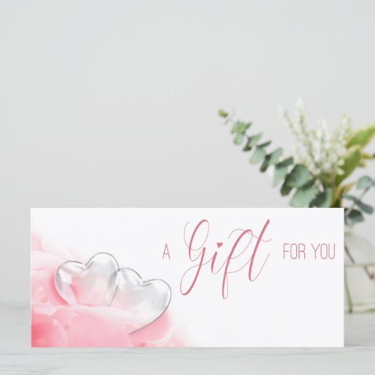 Carte cadeau de la Saint-Valentin Romantique en ve (Debout devant)