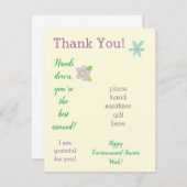 Carte cadeau de la semaine d'appréciation du perso (Devant / Derrière)