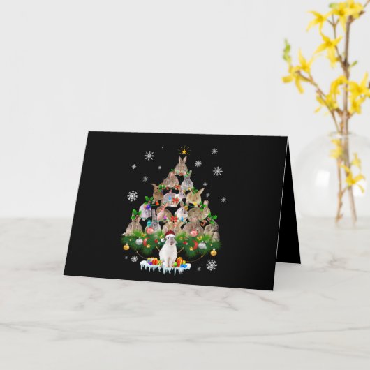 Carte Cadeau de lapin | Arbre de Noël de neige de lapin (Fleur jaune)