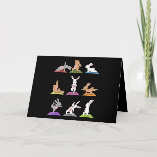 Carte Cadeau de lapin | Yoga de Bunny dans des poses de (Devant)