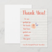 Carte cadeau de l'enseignant pour le nettoyage des (Devant / Derrière)