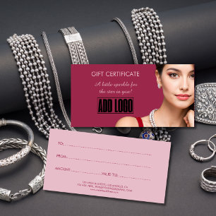 Carte Cadeau de Logo d'Entreprise de Bijoux de Mod