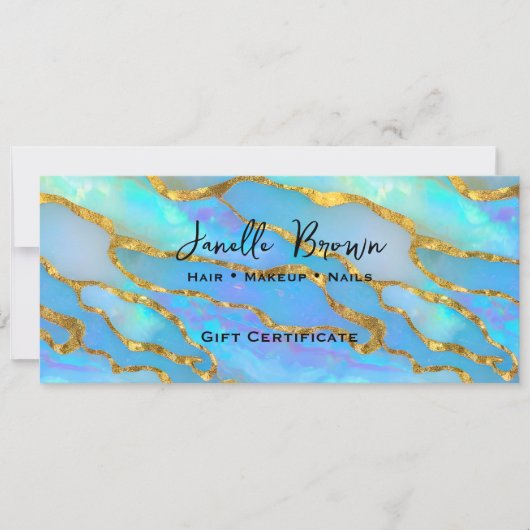 Carte cadeau de luxe Faux Opal Stone Gold (Devant)
