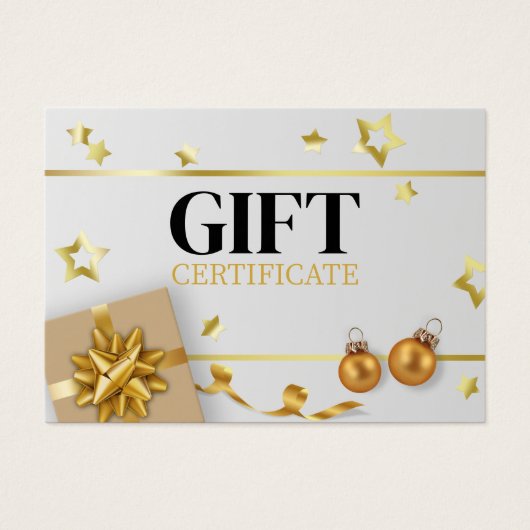 Carte cadeau de luxe Gold Christmas Ball Stars Rib (Devant)