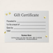 Carte cadeau de luxe Gold Christmas Ball Stars Rib (Dos)