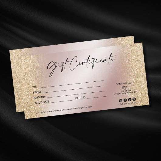 carte cadeau de luxe moderne certificat ajouter un