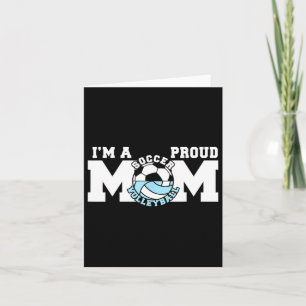 Carte Cadeau de maman de football de volley-ball fier po