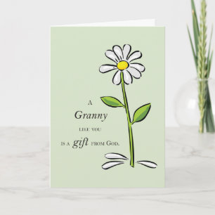Carte Cadeau de Mamie de Dieu Daisy Religieux Grands-Par