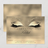 Carte Cadeau de maquillage d'extension Golden Lashes (Devant / Derrière)