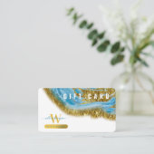 Carte cadeau de maquillage en marbre bleu Aquarell (Debout devant)