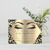 Carte Cadeau de maquillage Gold Confetti certificat cade (Debout devant)