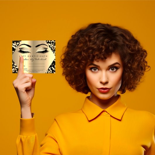 Carte Cadeau de maquillage Gold Confetti certificat cade