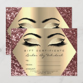 Carte Cadeau de maquillage Rose Gold Browns certificat c (Devant / Derrière)