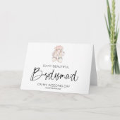 Carte Cadeau de Mariage de Bridesmaid de Merci de la car (Devant)