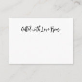 Carte Cadeau de Mariage Moderne et Simple Affichag (Dos)