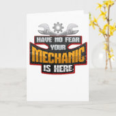 Carte Cadeau de mécanicien N'ayez aucune crainte, votre  (Fleur jaune)