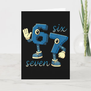 Carte Cadeau de mème de nombre rétro six sept pour homme