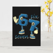 Carte Cadeau de mème de numéro rétro six sept Brainrot p (Fleur jaune)