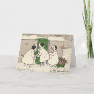 Carte cadeau de Noël Blank pour les filles Vintage