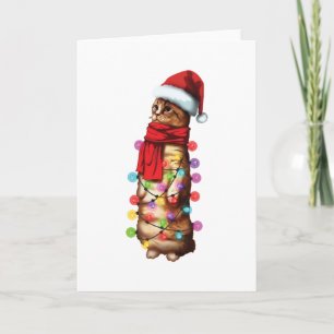 Carte Cadeau de Noël drôle pour amateur de chat Munchkin
