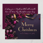 Carte cadeau de Noël Festive (Devant / Derrière)