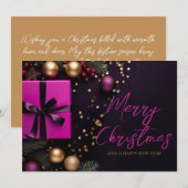 Carte cadeau de Noël Festive (Devant / Derrière)