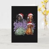 Carte Cadeau de Noël Fleur de Lavande Teckel Pour Elle (Fleur jaune)