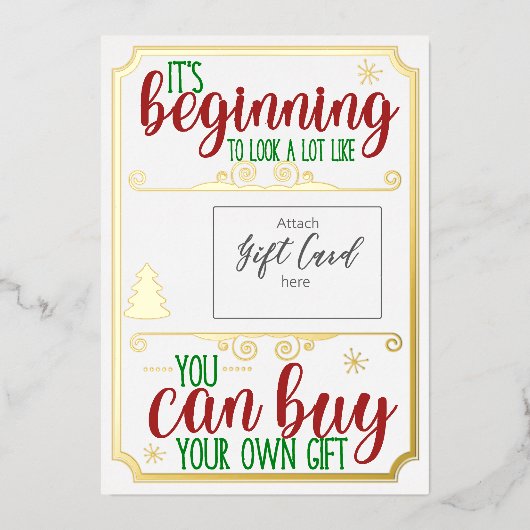 Carte cadeau de Noël Foil Funny Titulaire de bon (Recto)