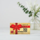 Carte cadeau de Noël Gold Red Ribbon (Debout devant)