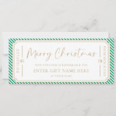 Carte cadeau de Noël Green Stripe (Devant)