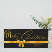 Carte cadeau de Noël moderne or et noir (Debout devant)