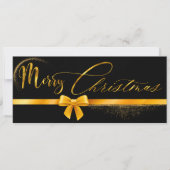 Carte cadeau de Noël moderne or et noir (Devant)