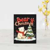 Carte Cadeau de Noël ours mignon pun de vacances Lar Bea (Fleur jaune)