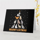 Carte Cadeau de Noël pour amateur de chats (Fleur jaune)