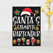 Carte Cadeau de Noël pour barman Le barman préféré du Pè (Fleur jaune)