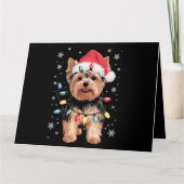 Carte Cadeau de Noël pour chien Yorkie long (Devant)