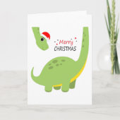 Carte Cadeau de Noël pour enfants dinosaure, décoration (Devant)
